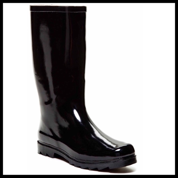 BLACK TALL GLOSSY RAIN BOOTS A2C - Picture 8 of 8